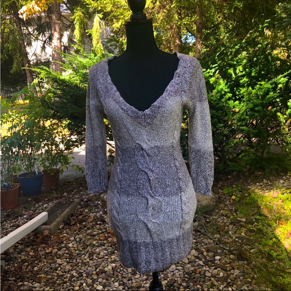 American Rag Bodycon Knit Deep V-Neck Sweater Dress - Picture 2 of 11